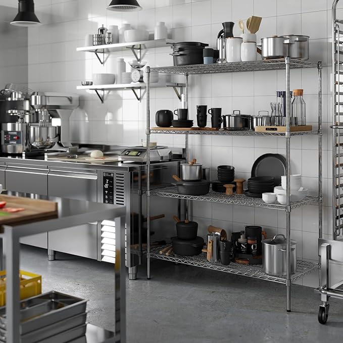 Regal Altair 21" Deep x 48" Wide x 64" Height Wire Shelving Kit | 4-Tier | NSF Commercial Storage Rack Unit