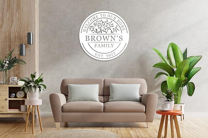 Welcome to Our Home Metal Sign, Personalized Family Name Tree of Life Sign, Custom Tree of Life Name Sign, Custom Welcome Door Sign, Metal Welcome Signs, Door Hanger, Housewarming Gift