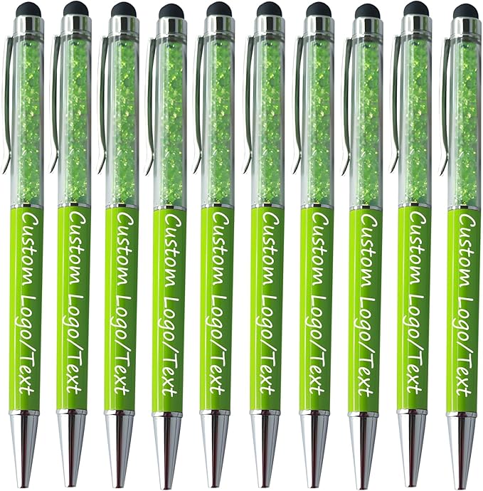 Yucold Customized Pens with Name/Logo - Touch Screen Stylus Ballpoint Pen, Perfect for Weddings, Business & Personalized Gifts (Grass green,500)