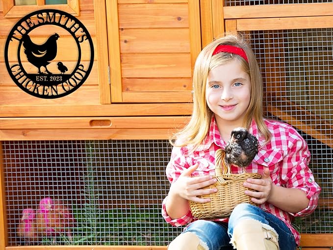 Personalized Metal Coop Sign, Custom Chicken Name Sign,Chicken Coop Decor,Chicken Coop Accessories, Personalized Chicken Coop Farm Sign,Funny Signs for Chicken Coops