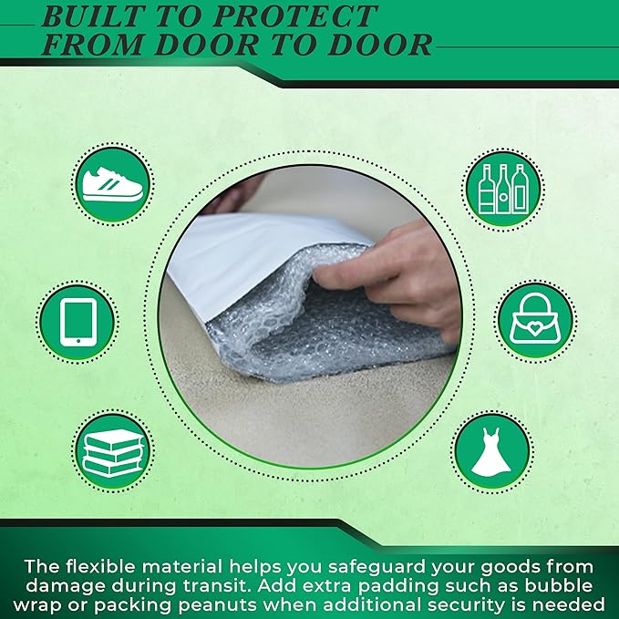 4000 Pack Secure Seal White Poly Mailers - 6x9 Safe Shipping Bags - E-Commerce Self Sealing 2 Mil Poly Envelopes