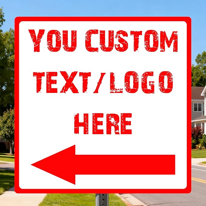 Custom Square Up Arrow Metal Signs - 28 * 28 inches - Rust-resistant metal, Optional reflective， for staircases、equipment signs、storehouse