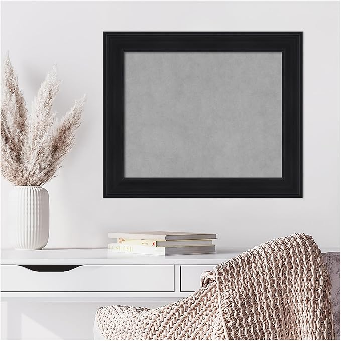 Amanti Art Black Framed Magnetic Board 21x25 Small Vision Board for use with Magnets, 100% Metal Sheet to Display Items as Office Decor or for Home Organization in mudroom, Kitchen or Kids Room