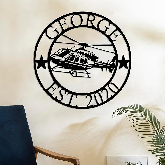 Personalized Metal Airplane Wall Art, Airplane Name Sign, Customized Pilot Name Sign, Airplane Hangar Sign Decor, Aviation Home Office Decor, Large Outdoor Decor, Pilot Gifts, Aircraft Lovers Gift