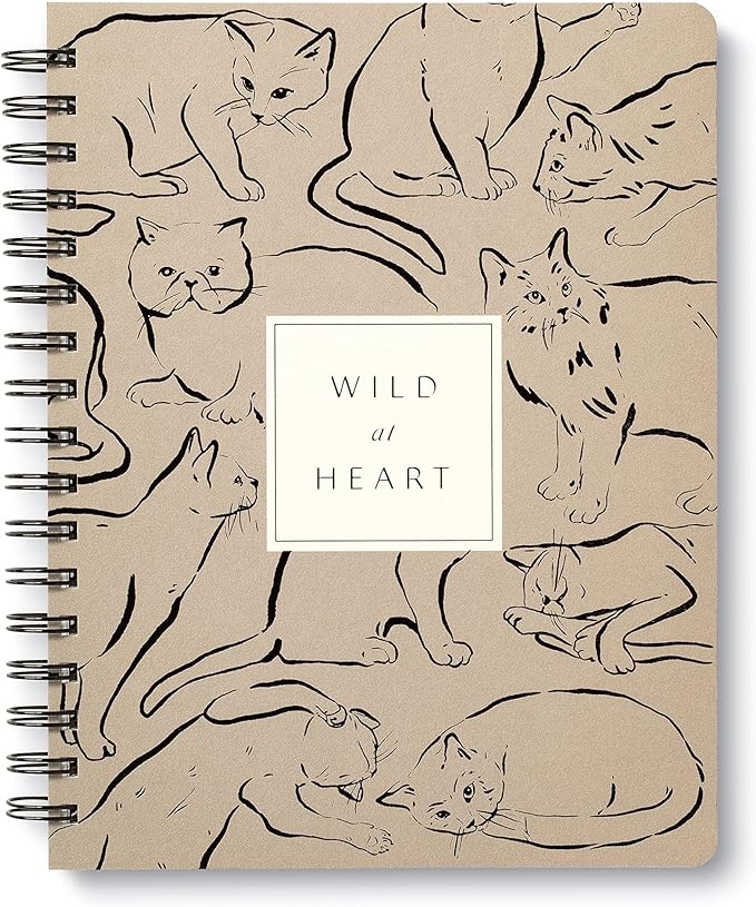 Compendium Spiral Notebook - Wild at Heart — A Designer Spiral Notebook with 192 Lined Pages, College Ruled, 7.0”W x 9.25”H