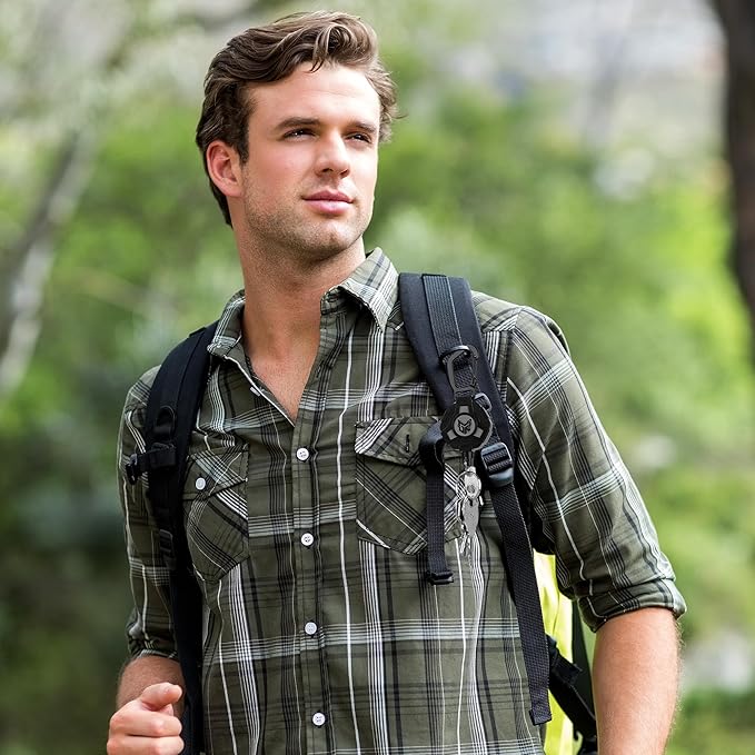 2-Pack Retractable Keychain, Heavy Duty Carabiner Badge Holder, Tactical ID Badge Reel Key Chain with 31.5” Steel Retractable Cord, 8.0 oz