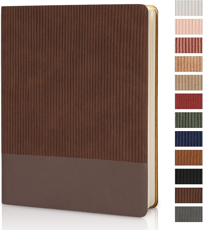TSFPapier Lined Journal Notebook for Work College Ruled Note Book 7.2"x9.6" B5 PU Leather Daily Journaling 160 Pages for Women Men Writing Home School Supplies Business (Coffee)
