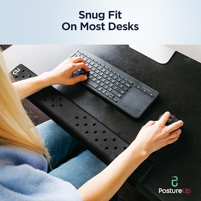 EdgeRest PostureUp L-Shaped Desk Long Wrist Rest Elbow, Forearm & Wrist Comfort Support for Table or Desk Edge, Non-Slip, Memory Foam Padding, Ergonomic Design for Work, Universal Fit, Black