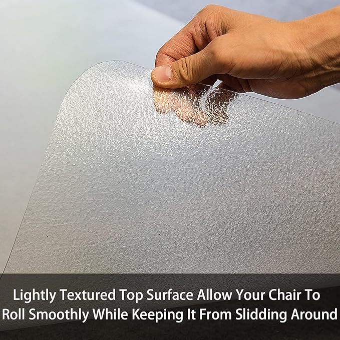 HOMEK Chair Mat for Hardwood Floor, 60”x 46” Office Chair Mat, Floor Mat for Office Chair, Clear Desk Chair Floor Mat for Computer Desk
