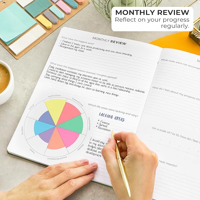 Clever Fox Planner PRO Light – Weekly & Monthly Life Planner to Increase Productivity, Time Management and Hit Your Goals, 8.5x11″ (Forest Green)