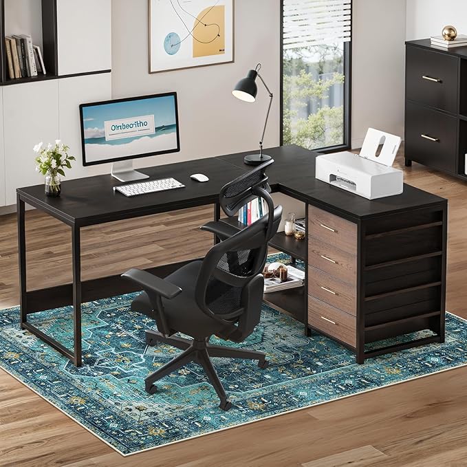 Anidaroel 46"x72" Chair Mat for Hardwood Floor/Tile Floor, Desk Chair Mat for Hard Floors, Under Desk Rug Protector for Rolling Chair, Computer Gaming Chair Mat, Low Pile Carpet Floor Mat