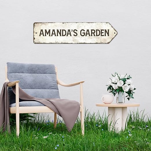 Rustic Custom Sign, Personalized Right Directional Metal Composite Street Sign for Indoor and Outdoor Use 6x24 Inches, ACM Made in the USA