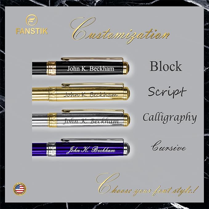 FANSTIK Customized Luxury Ballpoint pen, fancy gift set for women, Professional executive pen gift set for men and Woman (B Lux BallPoint Set)