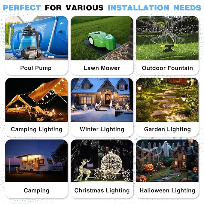 Flemoon [3 Pack] Outdoor Extension Cord Safety Cover with Waterproof Seal, Weatherproof Electrical Connection Box to Protect Outdoor Outlet, Plug, Socket, Christmas Holiday Decoration Light, Orange