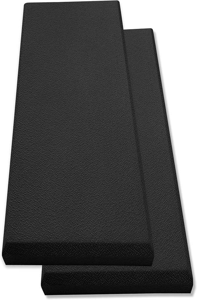 Tönnen Acoustic Panel Black | Fiberglass 2-pack | Professional sound absorbing Panel | Decorative sound proof panel | acoustic wall panel (36x13x2 in) - Black