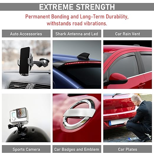 CANOPUS Double Sided Tape, 5952 Heavy Duty Mounting Tape, Strong Bond & Weatherproof Seal Strip for Automotive Mounting, Picture and Photo Frame, Poster, Craft, 1 in x 15 ft, Black, Made in USA