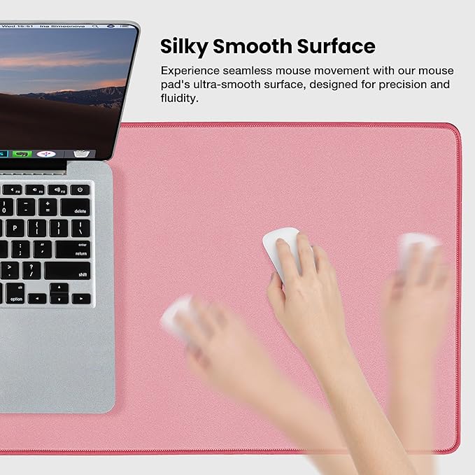 ALOANES Waterproof Mouse Pad with Durable Stitched Edge, XXXL gaming Keyboard Pad, Non-Slip Rubber Base Mouse Mat, Extended Desk pad for Gamer, Office & Home, Dark Rose Mousepad 35.4''x 15.7''x 0.12''