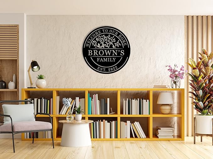Welcome to Our Home Metal Sign, Personalized Family Name Tree of Life Sign, Custom Tree of Life Name Sign, Custom Welcome Door Sign, Metal Welcome Signs, Door Hanger, Housewarming Gift