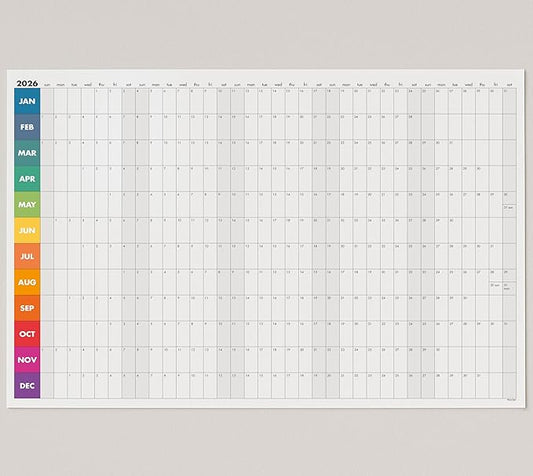 Dry Erase Wall Calendar 2026, 27×39 in — Double-Sided Yearly Planner (Dated & Undated), Reusable Write & Wipe, Large Wall Planner for Home, Office, Classroom — Rolled Poster.