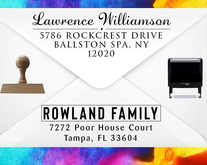 Address Stamp | Custom Address Stamper | Personalized | Self-Inking Return Address Mail | 3 Lines | Wedding | Custom Address Stamper | (House Warming Gift)