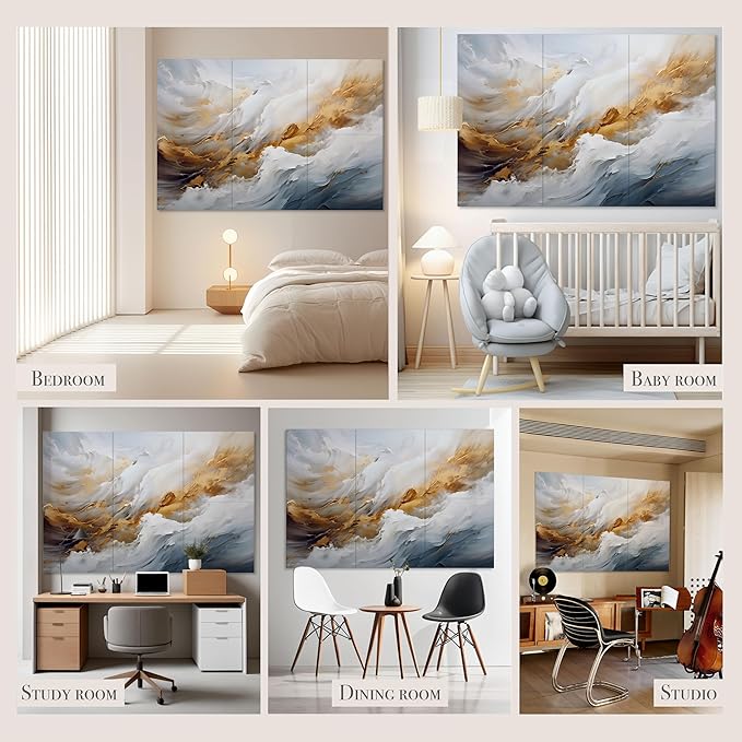 Soon Global Acoustical Wall Panels, 72 X 48 Inches Art Acoustic Panels, Decorative Acoustic Panels, Acoustic Wall Panels, Sound Absorbing Wall Art, Whispers of Serenity