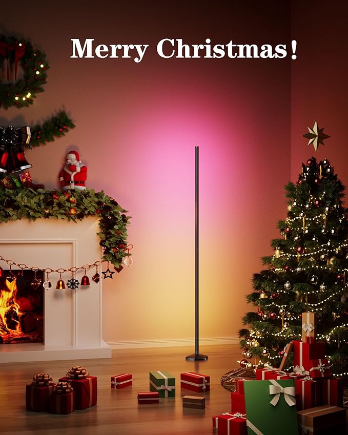 YIKBIK 2PCS RGB Floor Lamp, Bluetooth APP and Remote Control 65" Smart Modern Standing Lamp Music Sync 16 Million DIY Colors Changing LED Floor Lamp with Heavy Base for LivingRoom Bedroom GameRoom