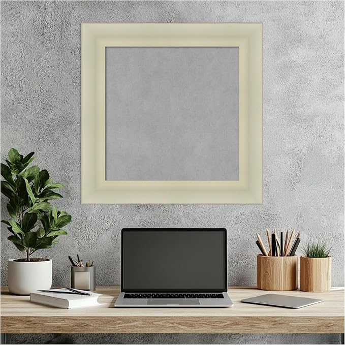 Amanti Art Silver Framed Magnetic Board 21x21 Small Vision Board for use with Magnets, 100% Metal Sheet to Display Items as Office Decor or for Home Organization in mudroom, Kitchen or Kids Room