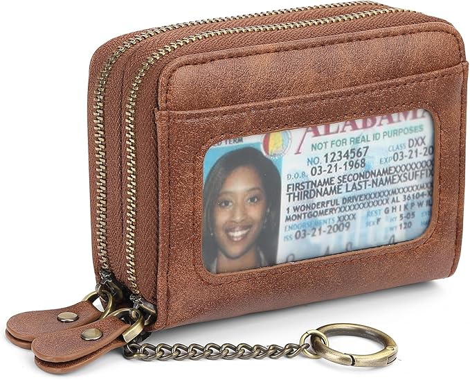 GOIACII Small Genuine Leather Wallet for Women, RFID Blocking Credit Card Holder Wallet