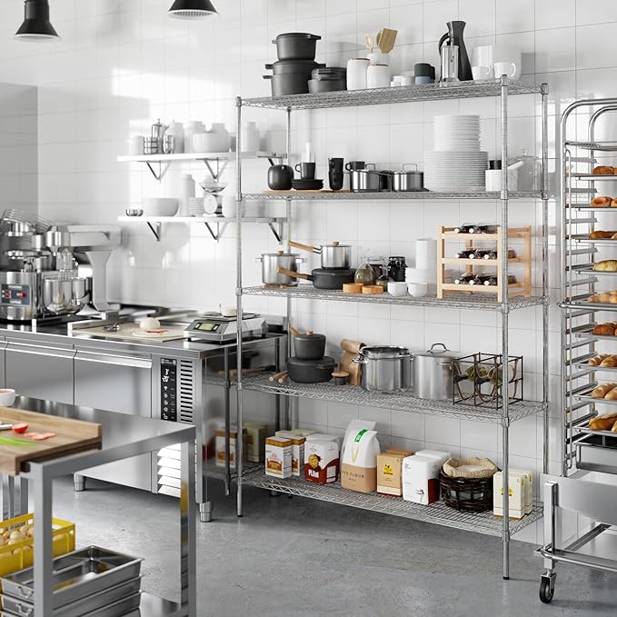 Regal Altair 18" Deep x 60" Wide x 86" Height Wire Shelving Kit | 5-Tier | NSF Commercial Storage Rack Unit