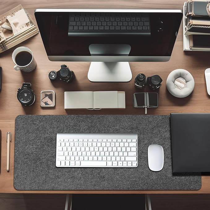 Large Felt Desk mat, 40''x16'' with Non-Slip Full Desk Mouse Pad,Office Computer Desk for Keyboard Mat,Felt Desk Mat for Desk Pad Protector（100x40cm）