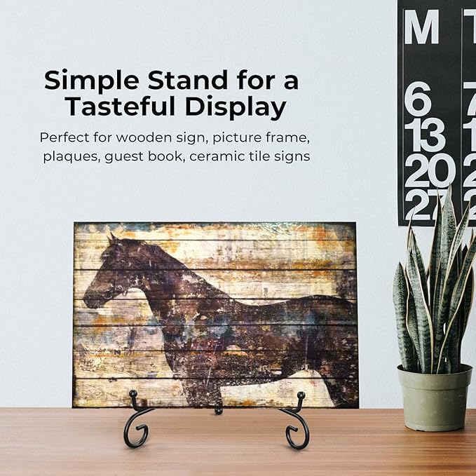 TR-LIFE Plate Stands for Display - 10 Inch Plate Holder Display Stand + Metal Easel Stand for Picture Frame, Decorative Plates, Book, Photo, Collectibles (2 Pack)