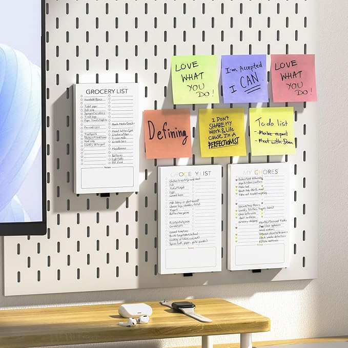 SooHeeRange 3 Pack Magnetic Grocery List Pad with Full Back Magnet & Pen Holder, Totally 180 Sheets for Fridge, To-Do List and Memo Notepad (4.5x7.5 Inch, Blank)