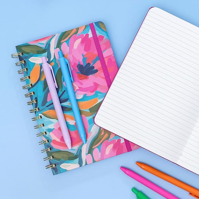 PAPERAGE Lined Spiral Journal Notebook, (Yellow), 160 Pages, Hardcover Journal for Women & Men, Medium 5.5 in x 8 in - 100 GSM, Thick Paper, Spiral Notebook for Work, School & Journaling
