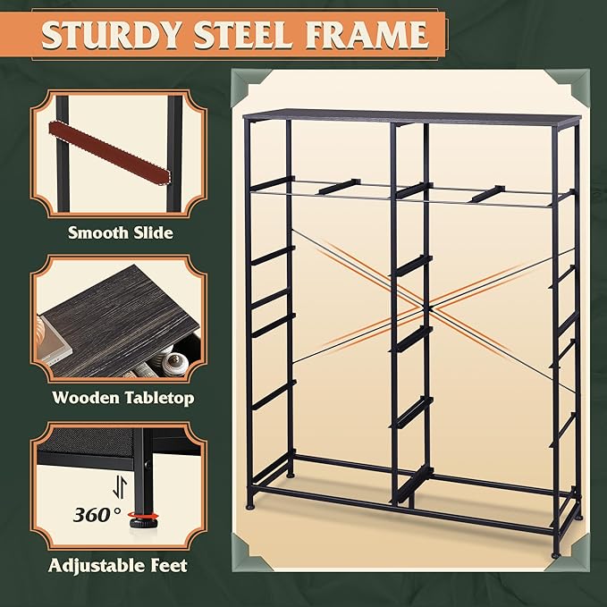 WLIVE Tall Dresser for Bedroom with 12 Drawers, Dressers & Chests of Drawers, Fabric Dresser for Closet, Living Room, Storage Dressers with Storage Drawers, Steel Frame, Wood Top, Charcoal Black