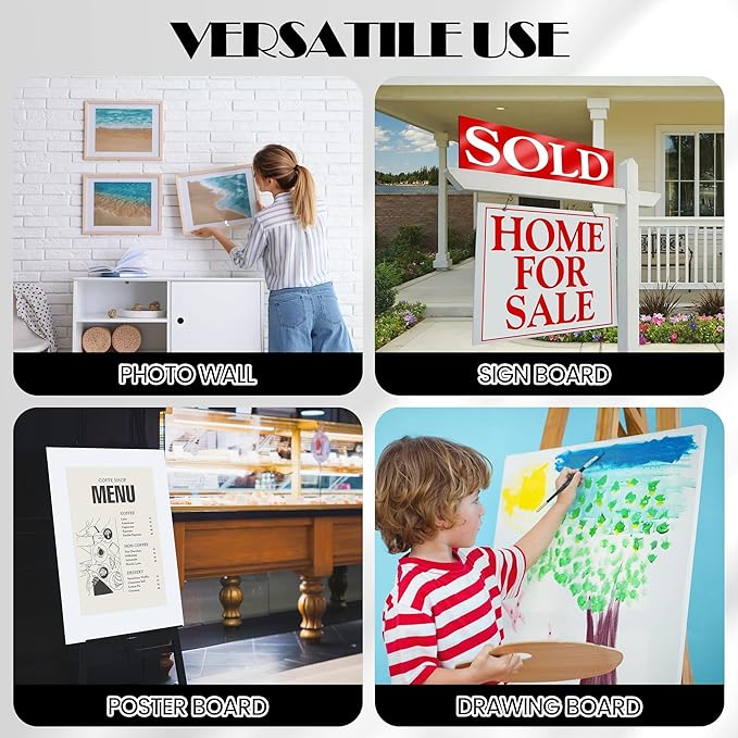 Elcoho 12 Pack White Foam Board, 24 x 36 Inch Acid-Free Foam Core Board, 5mm Thick Double Sided White Poster Boards for Presentation Art Display Office School Projects Crafting Sign Making