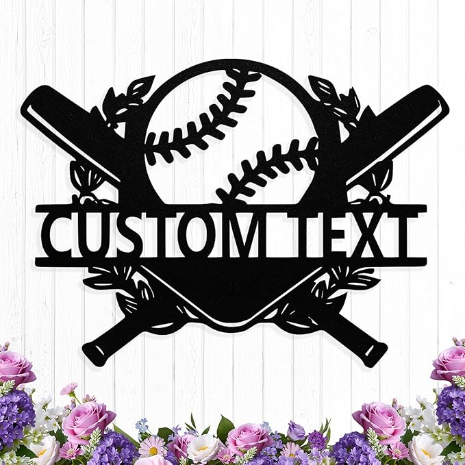 Personalized Baseball Metal Sign Custom Name Sign Baseball Player Gift Boys Room Decor Softball Lover Present Sports Wall Art Decorations Gift for Team,Dad,Husband,Son