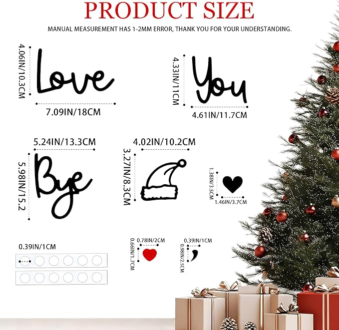 Christmas Love You Bye Wood Sign,Above Door Topper Decoration with Santa Hat,Cute Xmas Sign for Window Wall Express Love&Warm for Your Family Lover,Hallway Entryway Mantle Farmhouse Holiday Home Decor