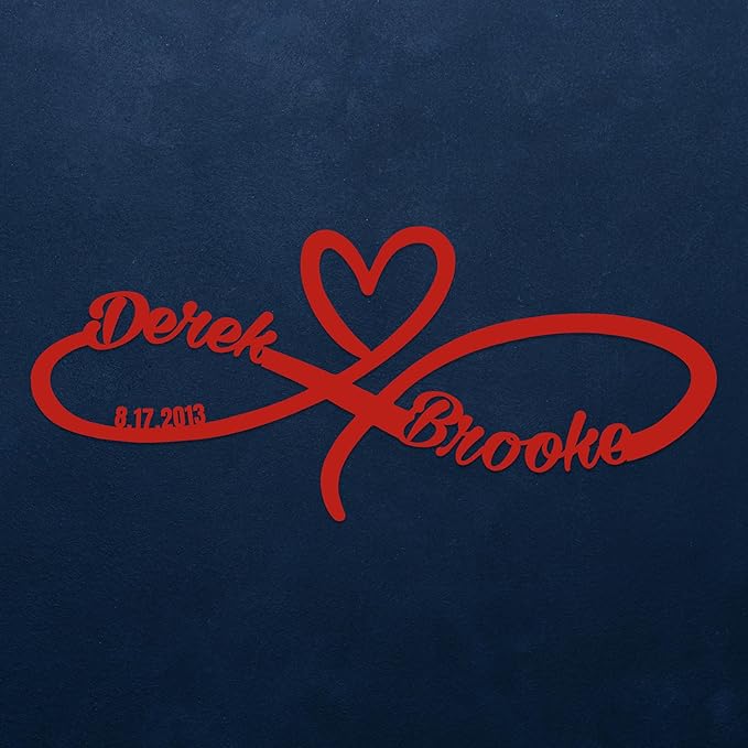 Personalized Valentines Metal Wall Sign, Custom Infinity Heart Love Couple Name Sign, Valentine's Wedding Gifts for Couples, Metal Engagement Sign, Home Decoration, Gift for Anniversary