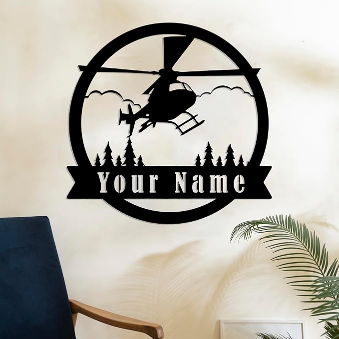Personalized Metal Airplane Wall Art, Airplane Name Sign, Customized Pilot Name Sign, Airplane Hangar Sign Decor, Aviation Home Office Decor, Large Outdoor Decor, Pilot Gifts, Aircraft Lovers Gift