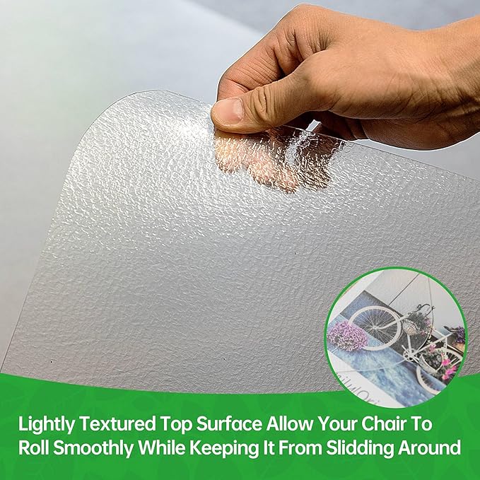 100pointONE Office Chair Mat for Hardwood Floors, Easy Glide Office Mats for Rolling Chairs, Clear Rolling Chair Mat for Hardwood 46" x 72"