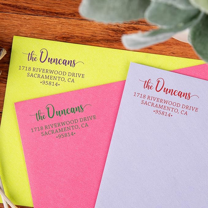 The Duncans Personalized Self-Inking Address Stamp | Envelope Return Address Stamp for Couples and Families | Custom Rubber Address Stamp (1, Xtra Large)