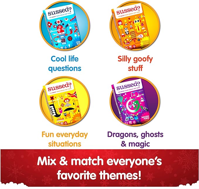 SUSSED The Wacky 'What Would You Do?' Card Game - Ages 8+, 2-8 Players - Kids Stocking Stuffer for Girls, Boys, Tweens - 15-30 Min Playtime - Purple Pack