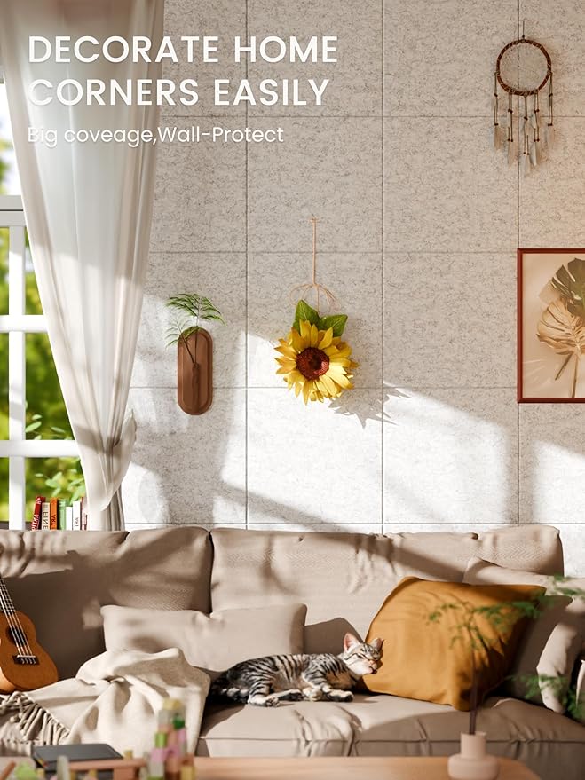 Bumusty Large Cork Board 47"x35" Alternative - 12 Pack Felt Wall Tiles with 70 Safe Removable Adhesive Tabs, 30 Pushpins, Cork Boards for Walls Pin Board Bulletin Board Office Decor (Marble Gray)