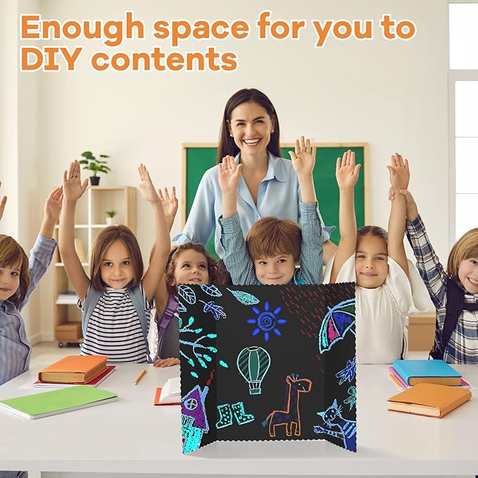 Ctosree 24 Pcs 14 * 22inch Tri Fold Poster Board Bulk, Science Fair Project Display Paperboard, Single Wall, Lightweight Presentation Board (Black)