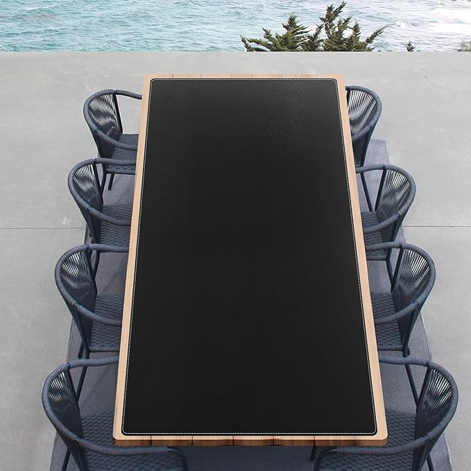 CENNBIE MAX220 86.6" x 39.4" Leather Desk Mat Protector, Extra Large Leather Desk Pad for Full Desk - XXL Super Large Mouse Pad (Black)