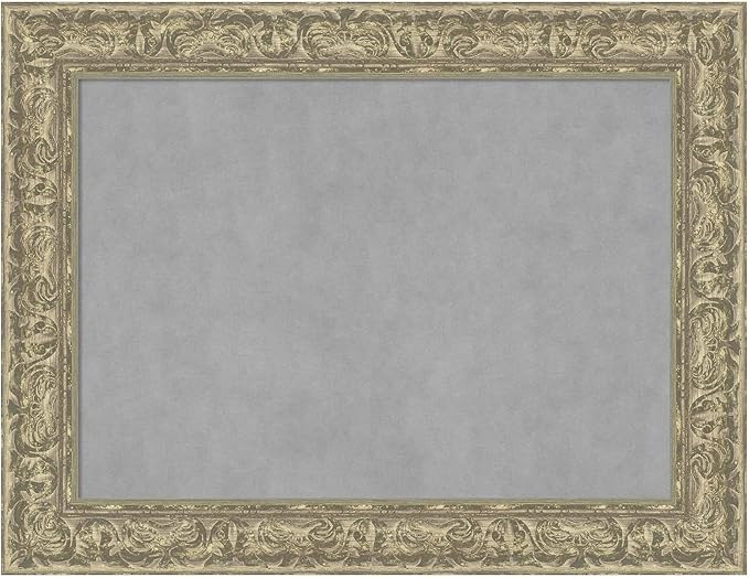 Amanti Art Silver Framed Magnetic Board 27x35 Medium Vision Board for use with Magnets, 100% Metal Sheet to Display Items as Office Decor or for Home Organization in mudroom, Kitchen or Kids Room