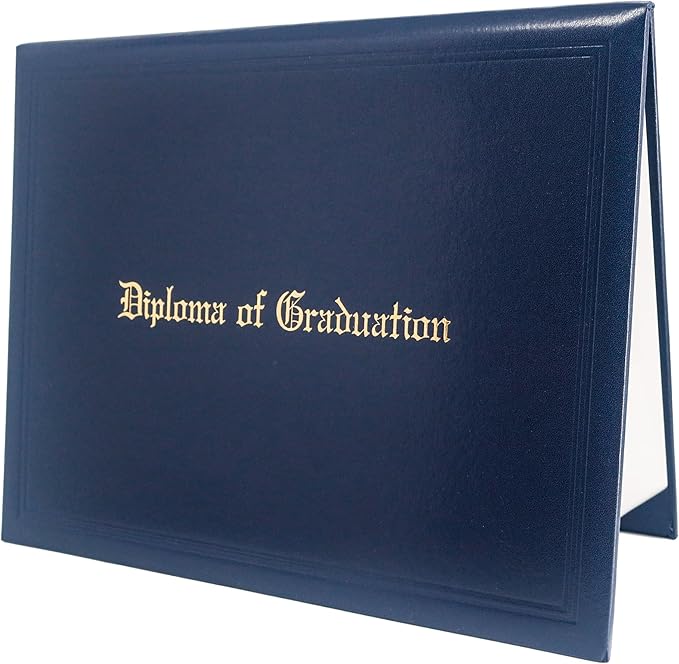 GraduationMall 11"x14" Imprinted Padded Diploma Cover Certificate Holder Navy