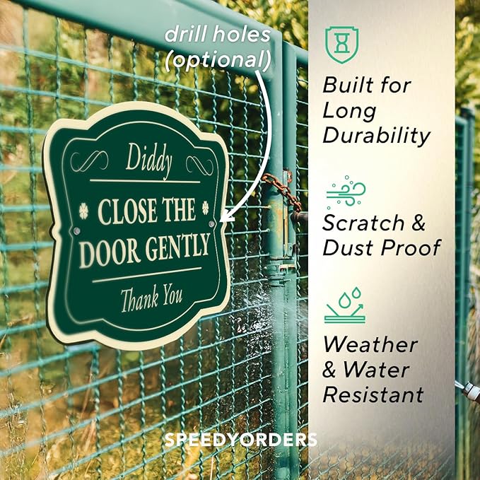 Custom Decorative Outdoor Metal Sign - Personalized Aluminum Driveway Sign, Waterproof, Made In USA - Design 3 Forest Green 36x24 In
