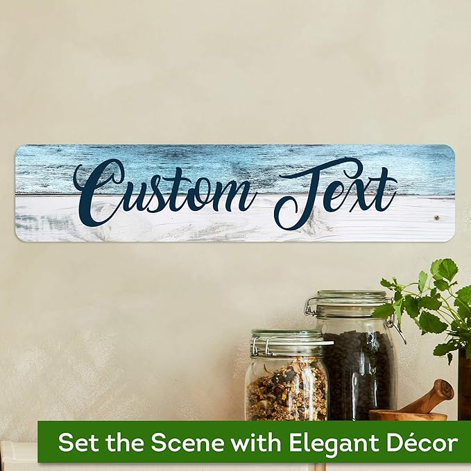 Custom Sign, Custom Street Sign, 11 Font Colors, 13 Font Styles, 4 Hole Options, 22 Sizes, 4x18 Inches, Rust Free DiBound, Fade Resistant, Made in USA by My Sign Center (Coastal)
