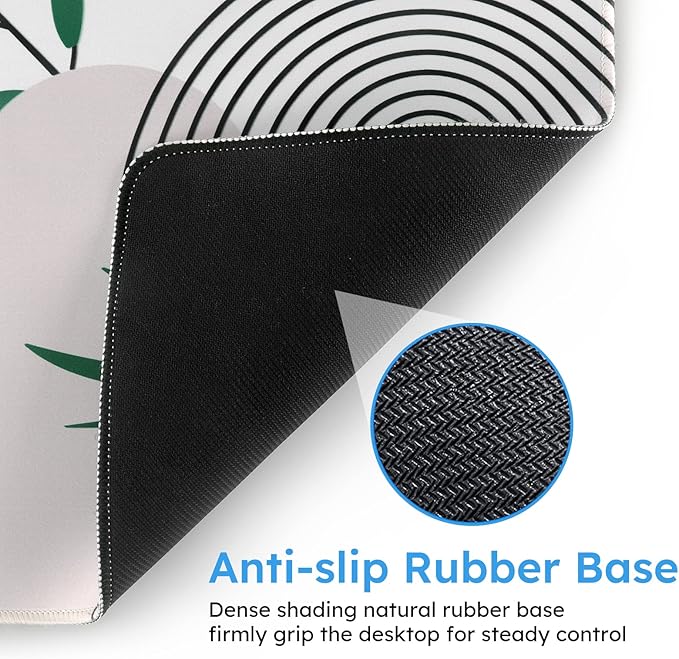 iCasso Extended Gaming Mouse Pad (35.4x15.7 in), Large 3mm Non-Slip Rubber Base Mousepad with Stitched Edges, Waterproof Keyboard Mouse Mat Desk Pad for Work, Game, Office, Home-Elm Leaf